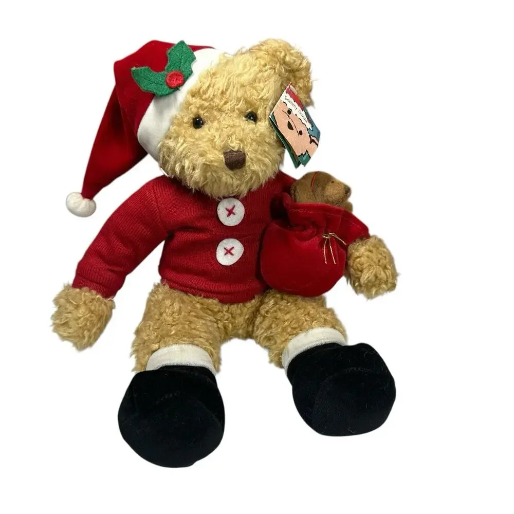 Vtg Russ Avon Bear Collection Sammy Santa Teddy Christmas 9